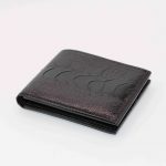 Aria Ostrich Leg Leather Horizontal Bifold Wallet